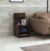 Woodora Solid Sheesham Wood Side End Table (Walnut Finish)